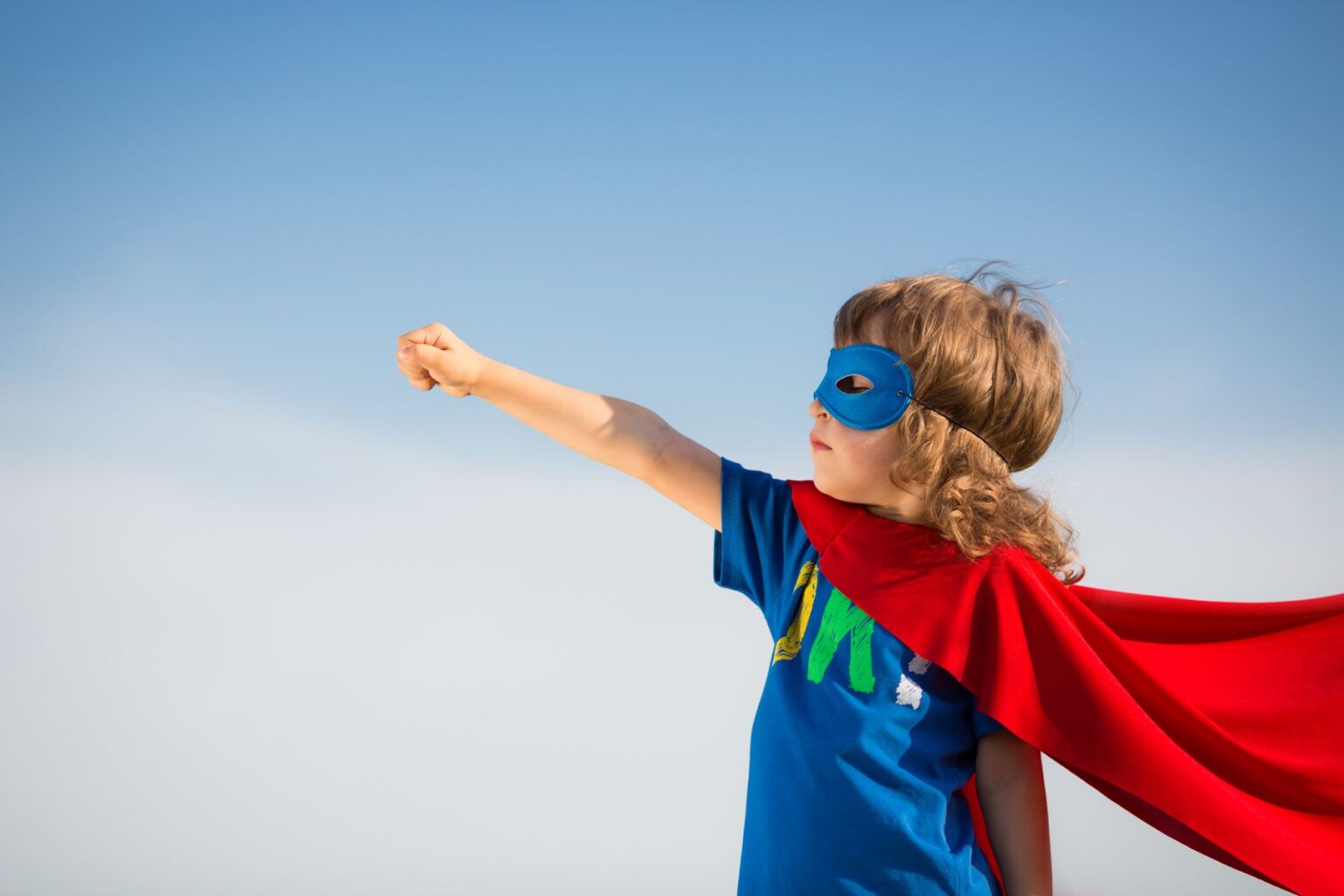 School Student Dressed as Super Hero