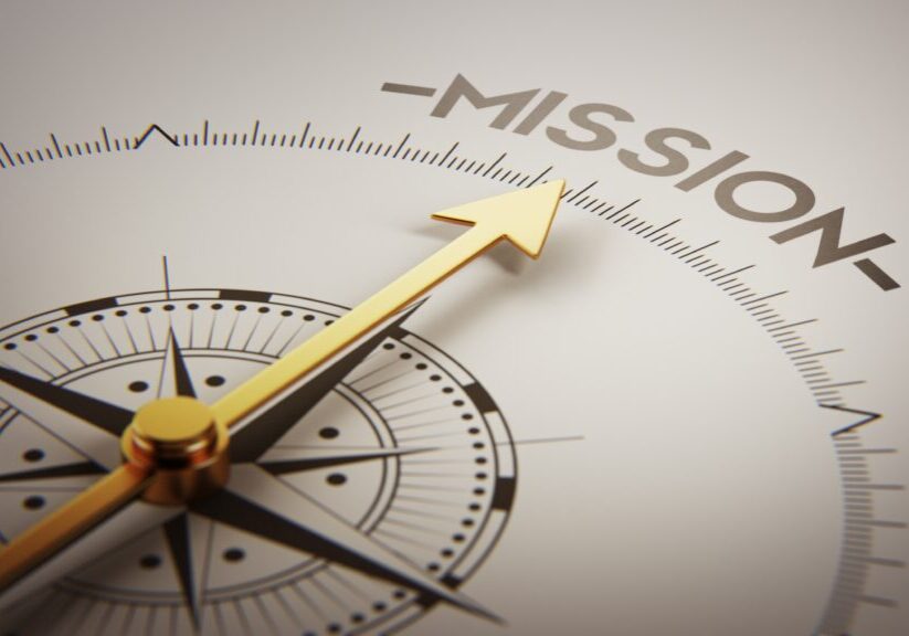 Compass Pointing Towards Mission